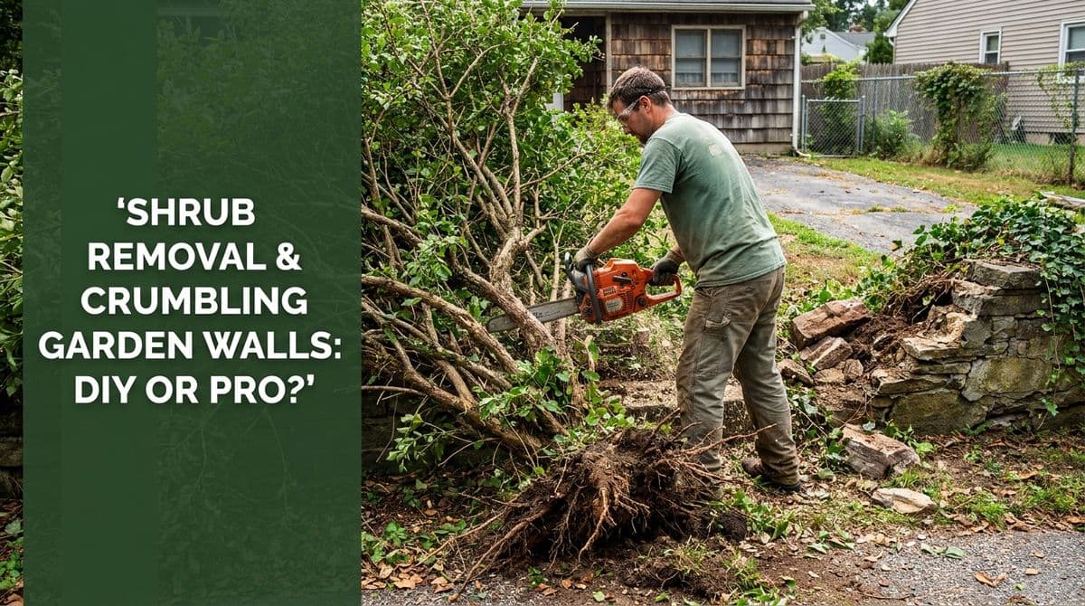 Blog post Shrub Removal & Crumbling Garden Walls: DIY or Pro? image